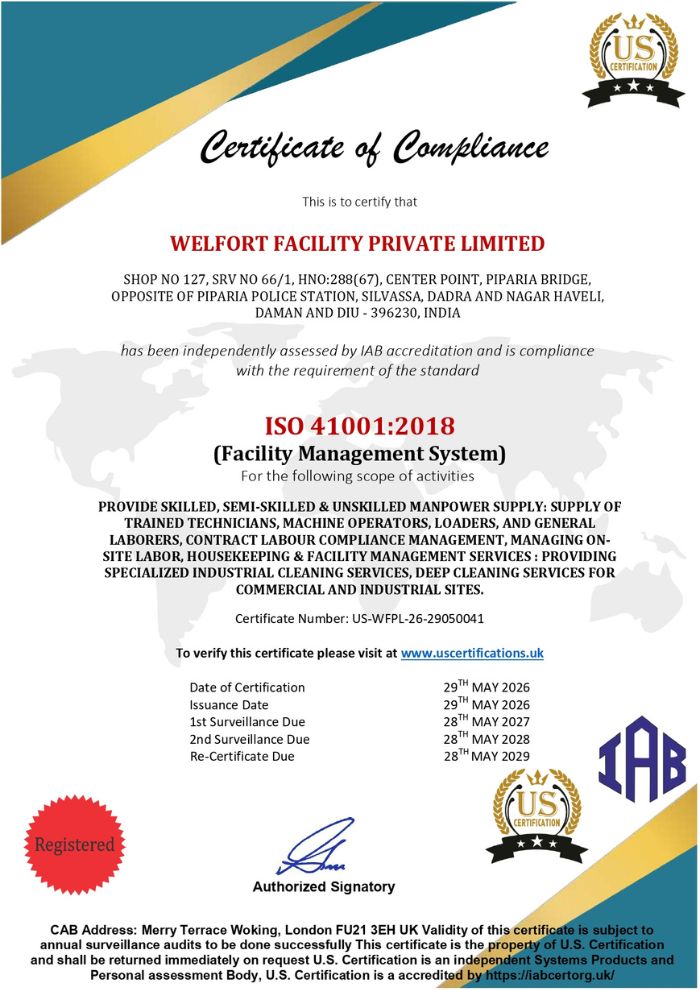 ISO 41001:2018 Certificate
